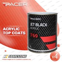 4 x Pacer F69 Jet Black Acrylic 1 Litre Special UV Absorbing Additives