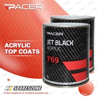 2 x Pacer F69 Jet Black Acrylic 1 Litre Special UV Absorbing Additives