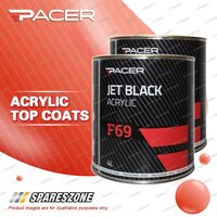 2 x Pacer F69 Jet Black Acrylic 4 Litre Special UV Absorbing Additives