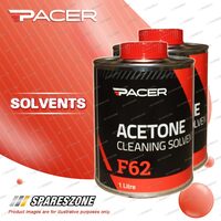 2 x Pacer F62 Acetone 1Litre Removes Silicone Wax Polish Grease Oil Tar