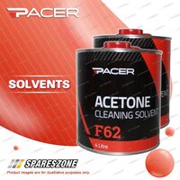 2 x Pacer F62 Acetone 4 Litre Removes Silicone Wax Polish Grease Oil Tar
