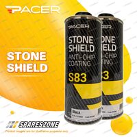 2 x Pacer S83 Stone Shield Black 1Litre Flexible Textured Underbody Coating