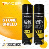 2 x Pacer S83 Stone Shield 400 Gram Black Flexible Textured Underbody Coating