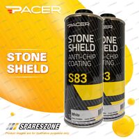 2 x Pacer S83 Stone Shield White 1 Litre Flexible Textured Underbody Coating