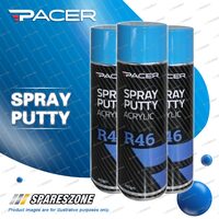 3 x Pacer R46 Spray Putty Acrylic 400 Gram Aerosol Quick Drying Putty