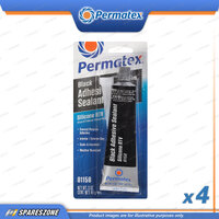 4 x Permatex Black Silicone Adhesive Sealant Carded 85G Low Odor Formula