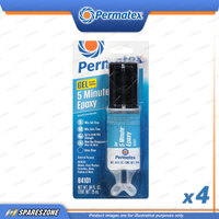 4 Permatex 5 Minute Gen Purpose Epoxy Carded 25ML Water Resistant Non-Shrinking