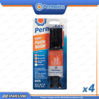 4 x Permatex 5 Minute Plastic Weld Dual Syringe Structural Adhesive 25ML