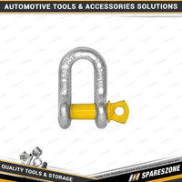 Loadmaster 8mm D-Shackle - 750KG Working Load Limit Silver Body & Yellow Pin