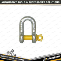 Loadmaster 10mm D-Shackle - 1000KG Working Load Limit Silver Body & Yellow Pin
