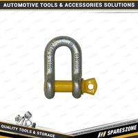 Loadmaster 11mm D-Shackle - 1500KG Working Load Limit Silver Body & Yellow Pin