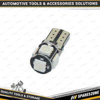 2 x Motolite Wide SMD T10E Globe - 5 Chips Canbus Blue Wide Interior Light Bulbs