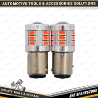 2 Pcs Motolite Red 12-24V LED Canbus Canbus Globes S25 BA15D 380/1157 - 44 Chips