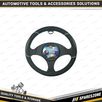 PC Covers Steering Wheel Cover - Black & Grey Anti-Slip Universal Car Protection