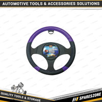 PC Covers Steering Wheel Cover - Black & Purple Nonslip Universal Car Protection