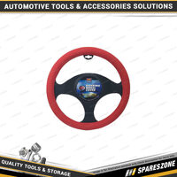 PC Covers 38cm Steering Wheel Cover - Microfibre Red Anti-Slip Wheel Cover