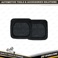 2 Pcs of PC Covers Rear Black Deep Dish Mat Set - 50 x 53cm Floor Protection