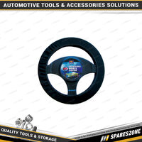 PC Covers 38cm - 40cm Black Steering Wheel Cover Elastine Comfort Grip