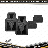 4Pc PC Covers Black Carpet & Rubber Mat Set - Non-Slip Waterproof Rubber PC50109