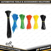 850 Pcs of Pro-Kit Cable Ties - Mixed Colours & Sizes Zip Ties Organising Tool