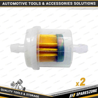 2 x Pro-Kit Fuel Filters - 6mm Mini Straight Through Spare & Hardparts