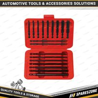 18 Pcs of PK Tool Metric 1/4 Inch Hex Long Shaft Hex Bits Set - S2 Steel