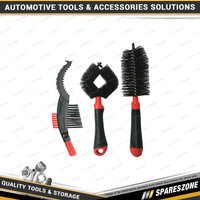 3 Pcs of PK Tool Bike Cleaning Brush Set - for Cleaning Tyres Frames & More
