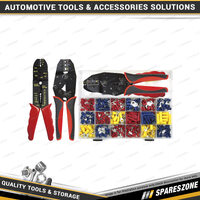 450 Pcs PK Tool Mixed Terminals Kit with Ratchet Crimping Plier & Wire Stripper