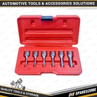 6 Pcs of PK Tool 3/8 Inch Dr Bolt & Screw Extractor Twist Socket Set - Cr-Mo