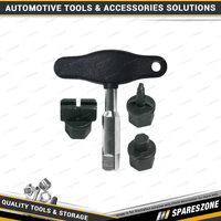 4 Pcs of PK Tool Plastic Oil Pan Drain Plug Tool Set - 1/4 Inch Drive T-Handle