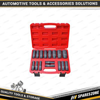 16 Pcs of PK Tool Deep Impact Socket Set - Metric Cr-Mo Smart Hex Design