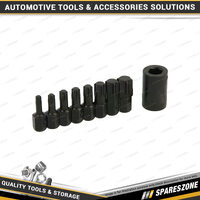 9 Pcs of PK Tool 1/2 Inch Drive Impact Star Bit Set with Adaptors - Cr-Mo