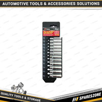 12 Pcs of PK Tool 1/4 Inch Drive Metric & SAE Multi-Drive Deep Socket Set - Cr-V