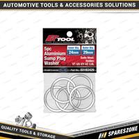 5 Pcs of PK Tool Aluminium Sump Plug Washer - 24mm Inner Diameter 29mm Outer Dia