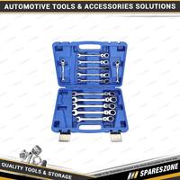 12 Pcs of PK Tool Flexible Head Ratchet Combination Spanner Set 72 Teeth Ratchet