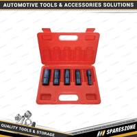 5 Pcs of PK Tool 1/2 Inch Dr Thin Walled Flip Impact Socket Set - Metric & SAE