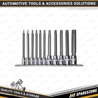 11 Pcs of PK Tool 1/4 Inch & 3/8 Inch Drive 6 Point Long Star Bit Socket Set