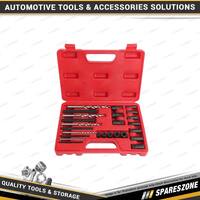 25 Pcs of PK Tool Screw Extractor Drill & Guide Set - HSS Drill Bits