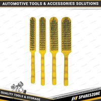 4 Pcs of PK Tool 27cm 10-1/2 Inch Steel Nylon & Brass Wire Brush Set Mixed Size