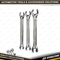 3 Pcs of PK Tool Flare Nut Spanner Set - Metric Cr-V Steel Spanners