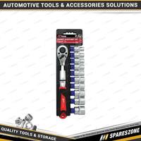 11 Pcs of PK Tool 1/2 Inch Drive 250mm Metric Cr-V Socket & Ratchet Set