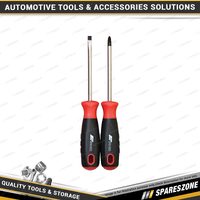 2 Pcs of PK Tool 100mm Screwdriver Set - Phillips PH2 & Blade 6mm Screwdrivers