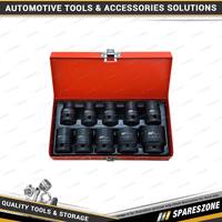 10 Pcs of PK Tool 1/2 Inch Dr 6 Point Low Profile Impact Socket Set Metric Cr-V