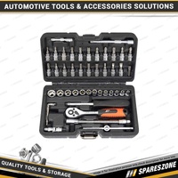 46 Pcs of PK Tool Socket Ratchet Bits Set - 1/4" Dr Star Hex Phillips Pizo Blade