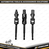 3 Pcs of PK Tool Universal-Joint Drill Socket Adaptor Set - 125mm Long