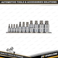 11 Pcs of PK Tool 1/4" & 3/8" & 1/2" Drive Spline Bit Socket Set - S2 Steel Cr-V