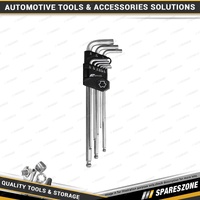 9 Pcs of PK Tool SAE Hetok Hex Key Set - with Ball Type End S2 Steel