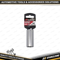 PK Tool 3/8" Drive Heavy Duty Deep Socket - 19mm 6 Point Cr-V & Chrome Finish