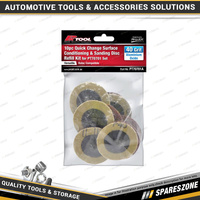 10 Pcs PK Tool 40 Grit Aluminium Oxide Roll Lock Style Sanding Disc Refill Pack