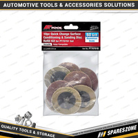 10 Pcs PK Tool 60 Grit Aluminium Oxide Roll Lock Style Sanding Disc Refill Pack